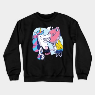 unicorn chef bbq fun Crewneck Sweatshirt